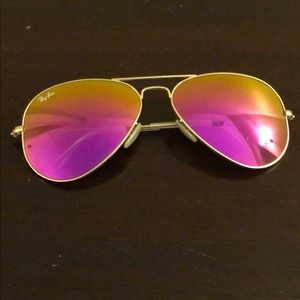 Pink Ray-Ban aviator sunglasses